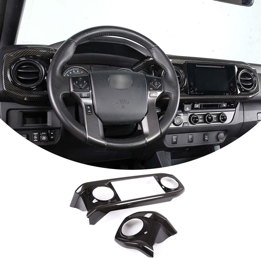 Car ABS Dashboard Panel Cover Trim Stickers Red Black Pack of 2 O19349