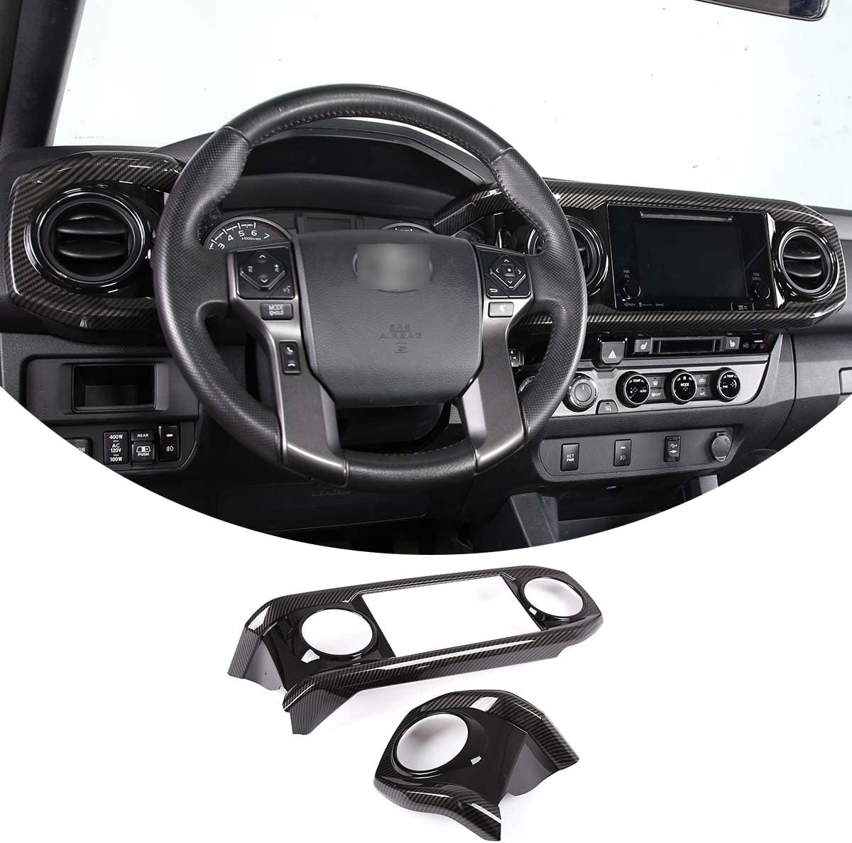 Car ABS Dashboard Panel Cover Trim Stickers Red Black Pack of 2 O19349