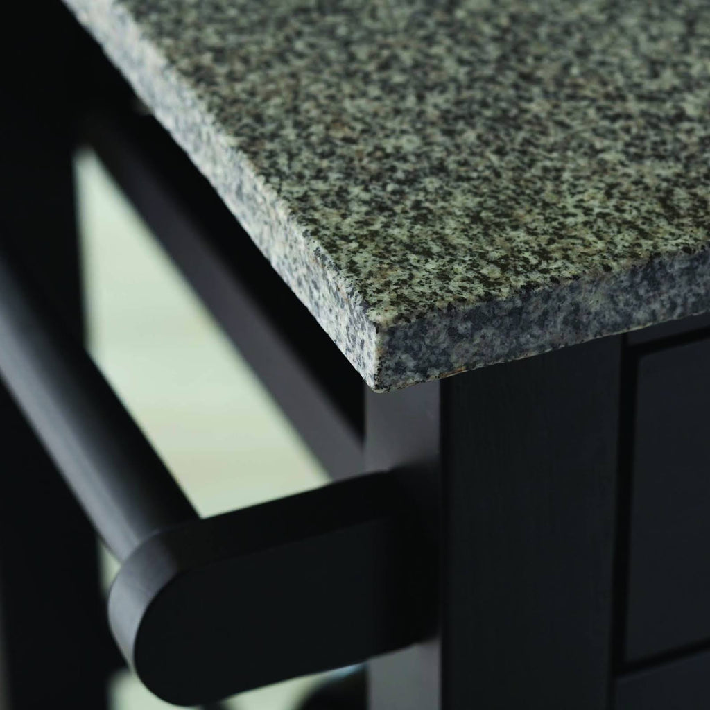 Black Granite Top Kitchen Cart B79823