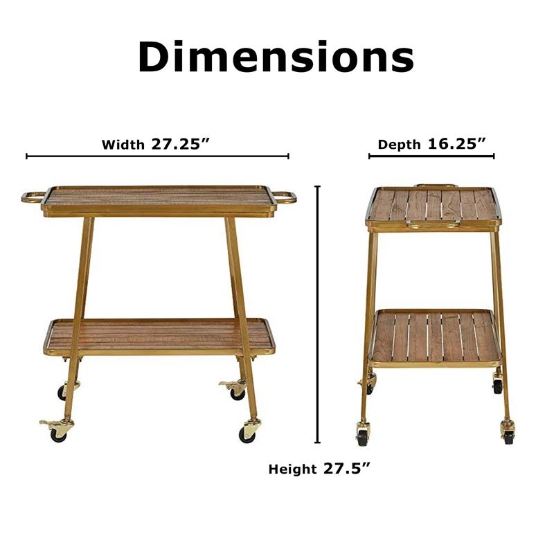 Gold 2 Tier Bar Cart Q740166