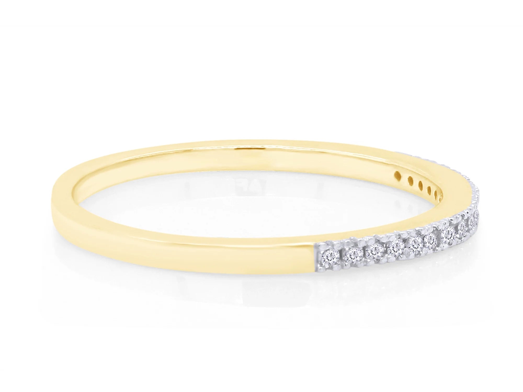 10K Solid Yellow Gold Diamond Half Eternity Ring M7813