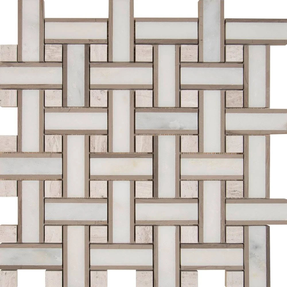Marble Mosaics Basketweave Honed Tile U3885