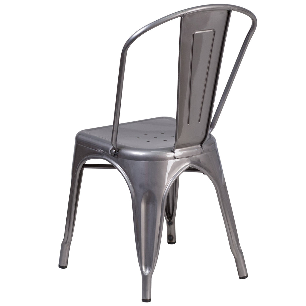 Grey Metal Stackable Indoor Chair F671