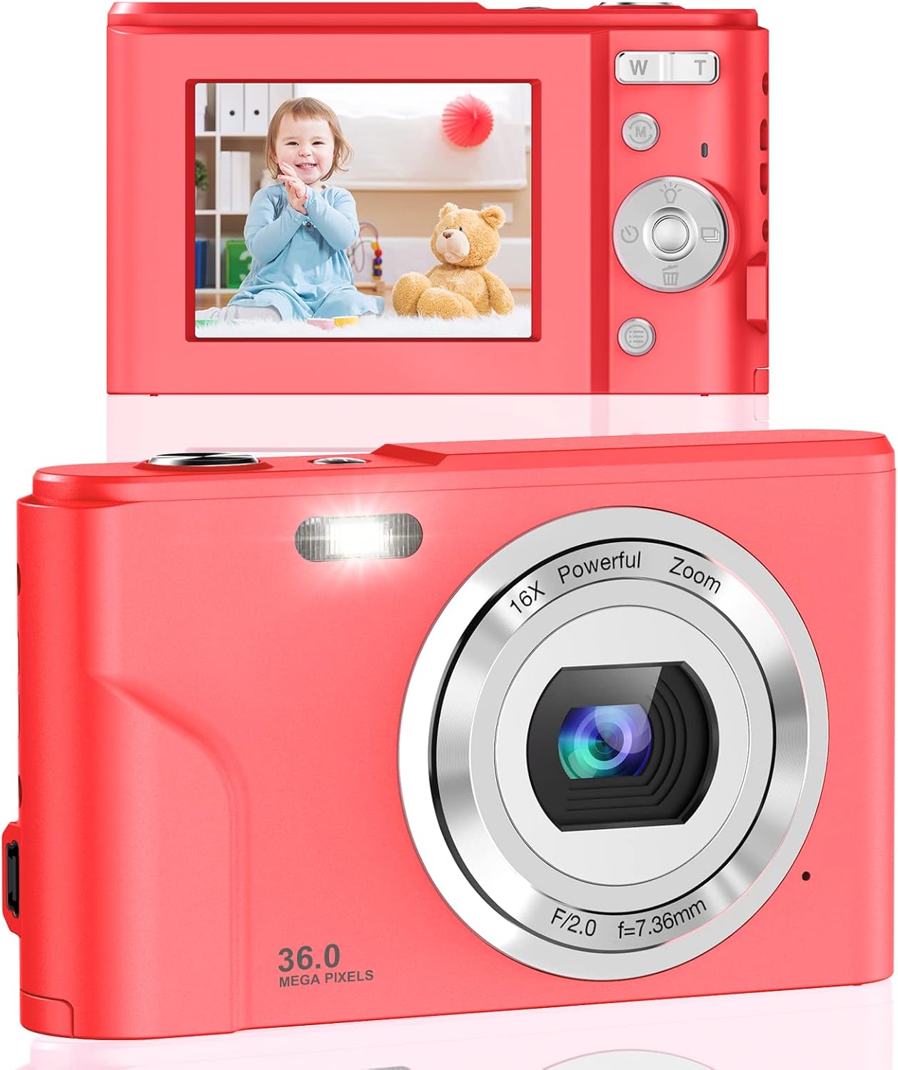 1080P Mini Kid Camera 36MP Rechargeable Point and Shoot Camera Pack of 2 X622160