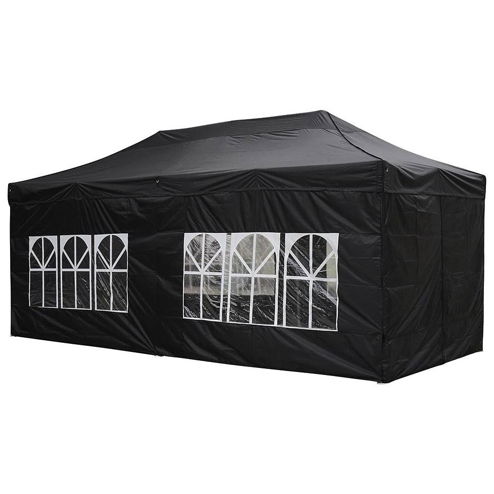 Black Pop Up Canopy Tent with Removable Sidewall Carry Bag Q284266