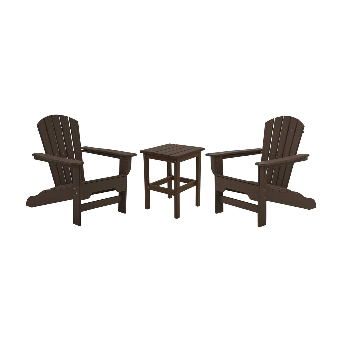 3 Piece Recycled Adirondack Chat Set, Brown C90066
