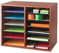 Medium Oak Wood Literature Organizer, 24 Compartment, Stackable W4102