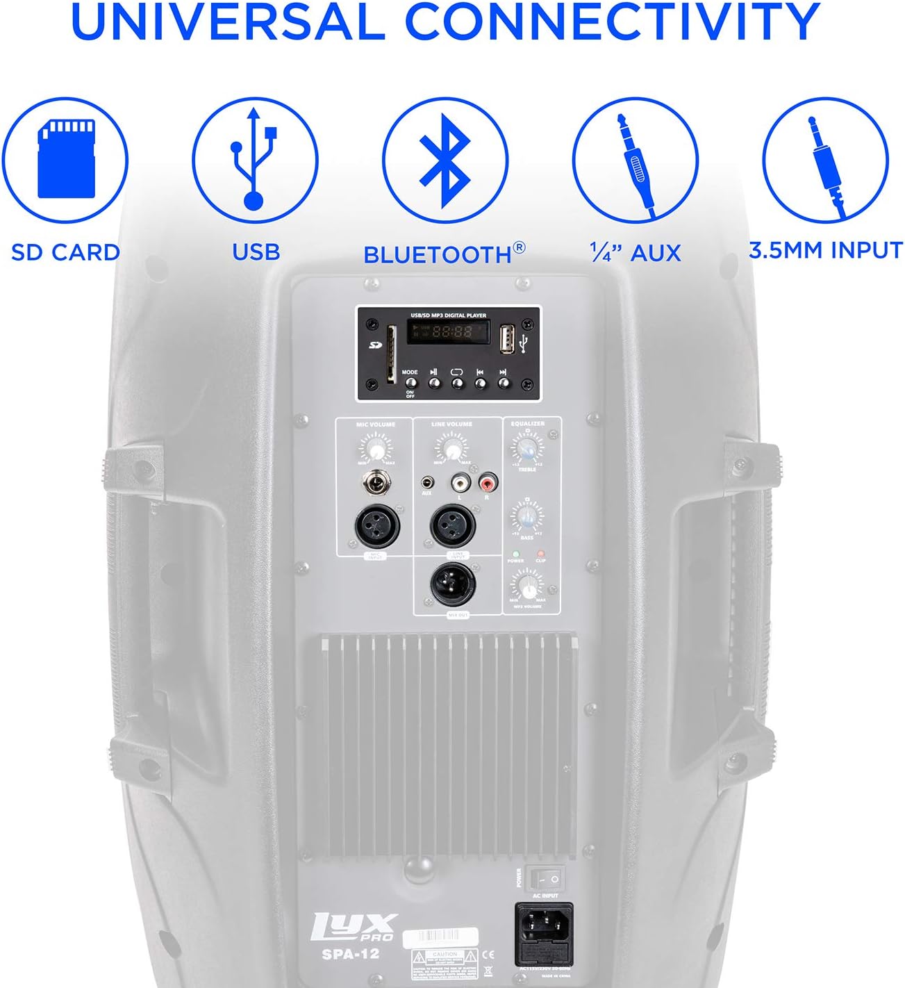 12 PA System Portable Active Speaker with Bluetooth M23344