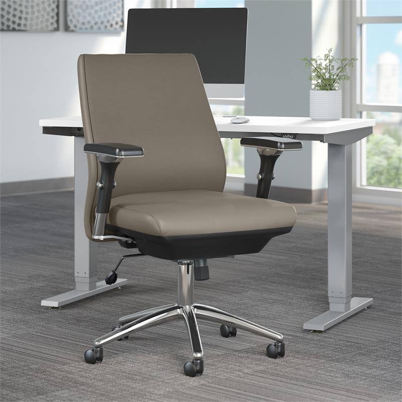 Washed Gray Bonded Leather Executive Office Chair L97326