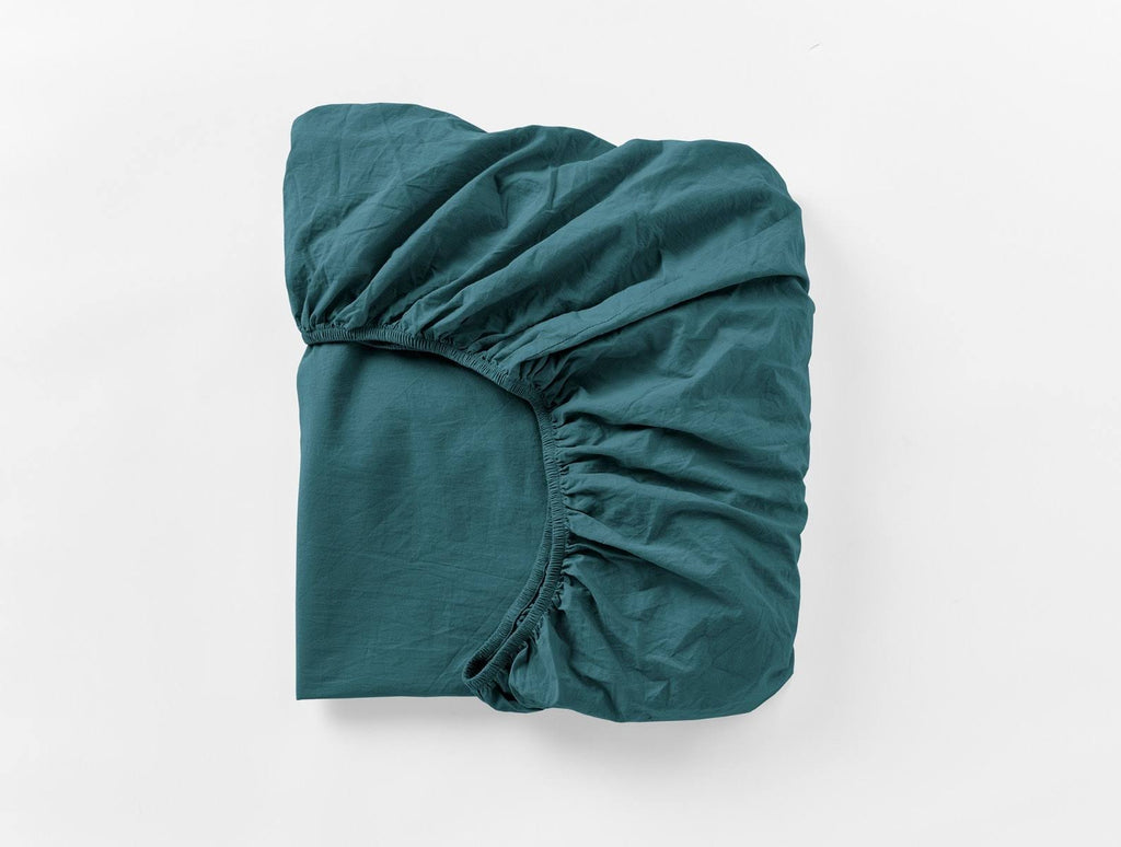 Organic Crinkled Percale Sheet Set Cal King Aegean W268