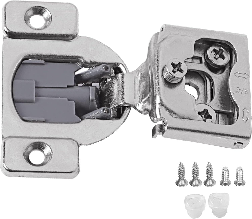 3/4 Inch Soft Close Cabinet Hinges, 6Pcs Overlay 3 Way Adjustability Hidden Hinges, 105 Degree G263796