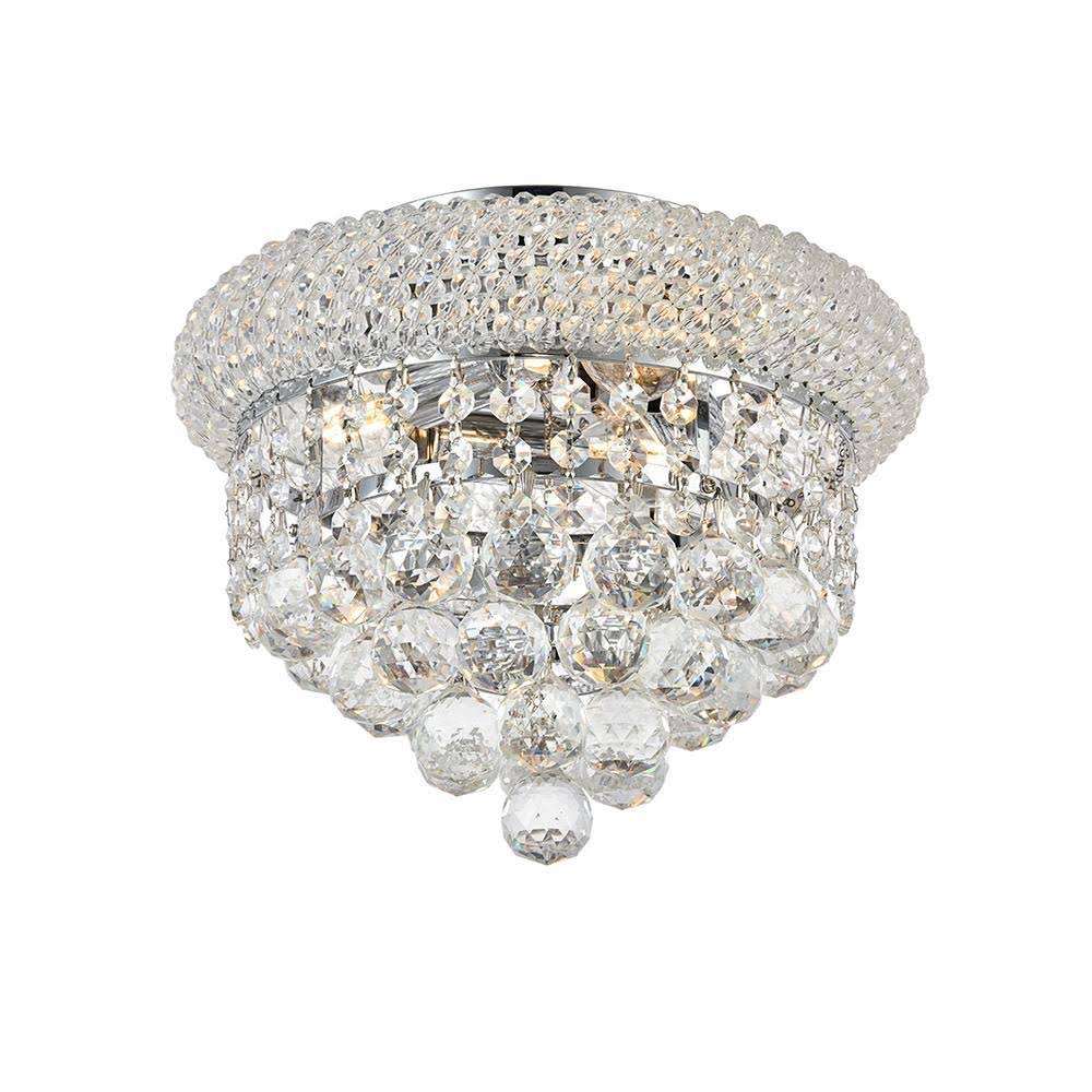 3 Light Chrome Flush Mount Cut Crystal B535930