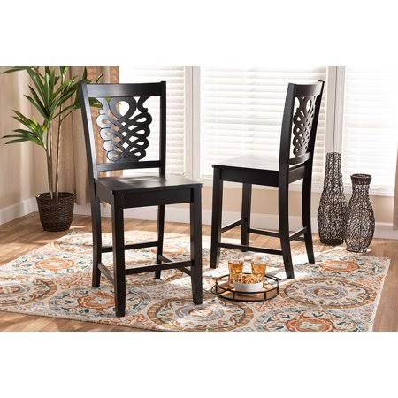 Dark Brown Wood 2-Piece Counter Stool Set X6503