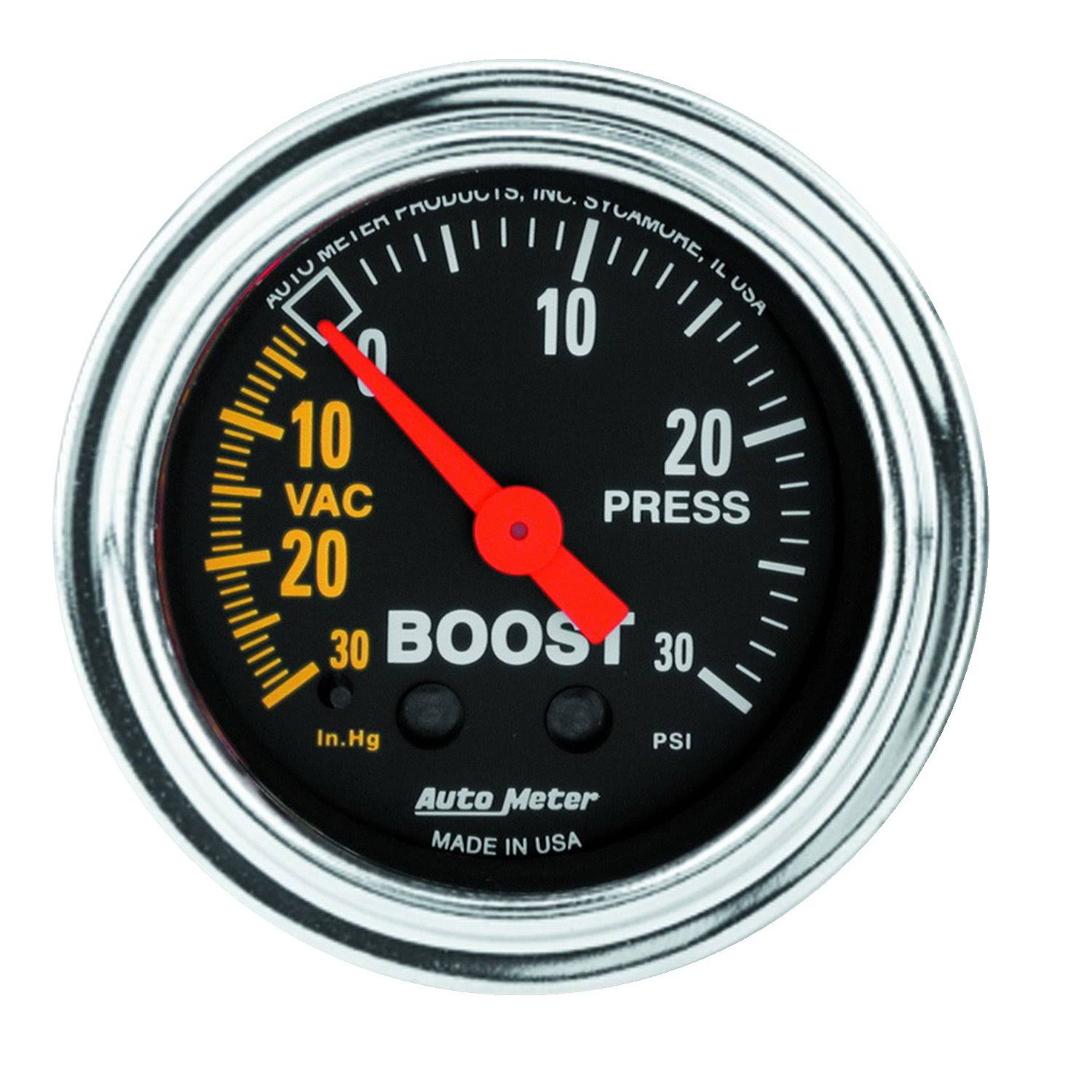 Chrome Mechanical Boost/Vacuum Gauge B390