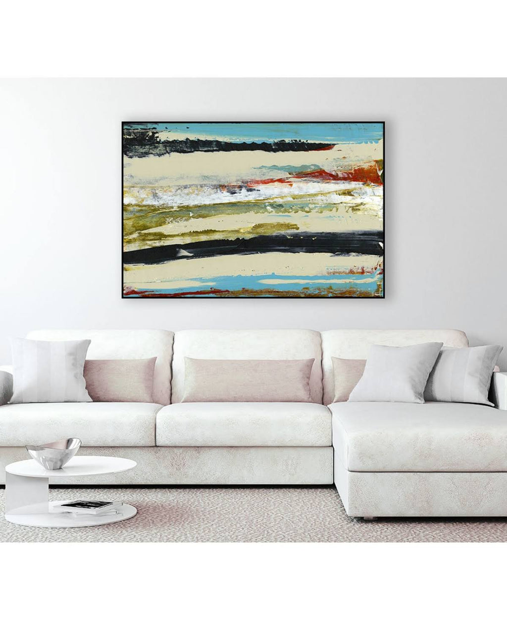Tan Framed Canvas Art Block B9970