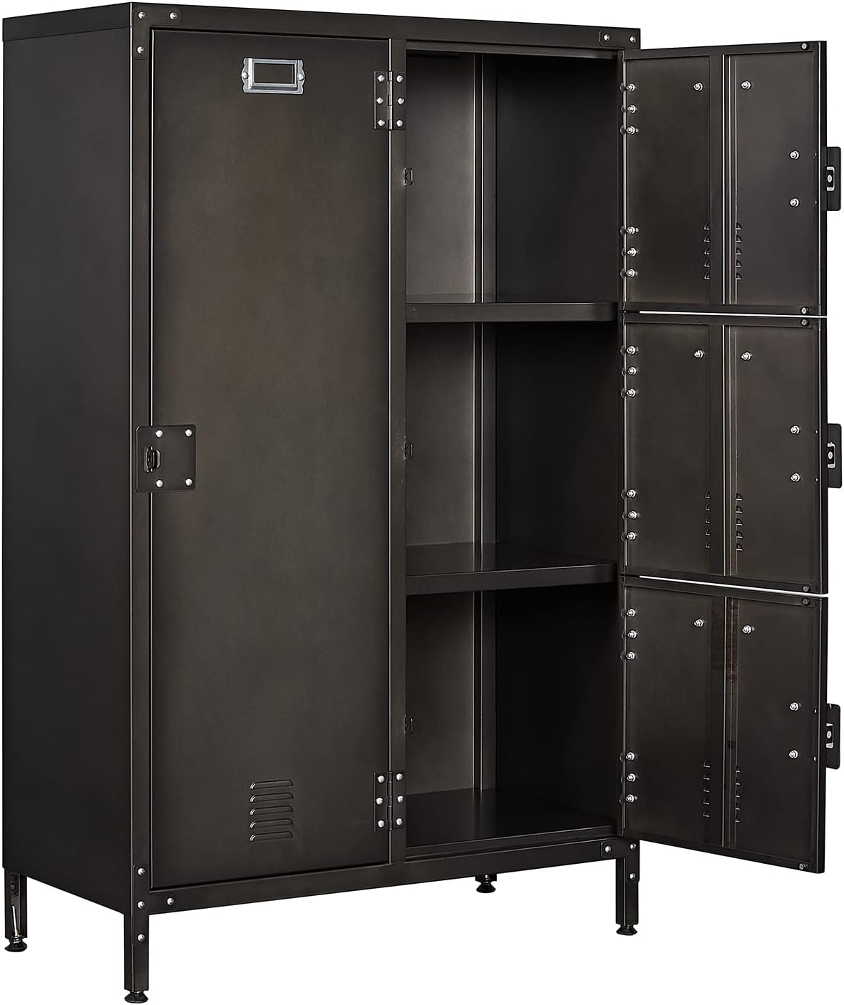 Metal Locker Storage Cabinet with Shelves and 6 Lockable Doors Q2989