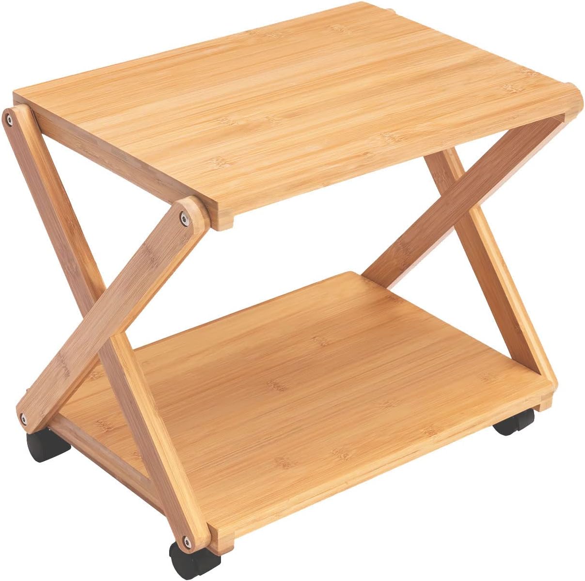 Bamboo 3-Tier Rolling Printer Cart with Storage I6746