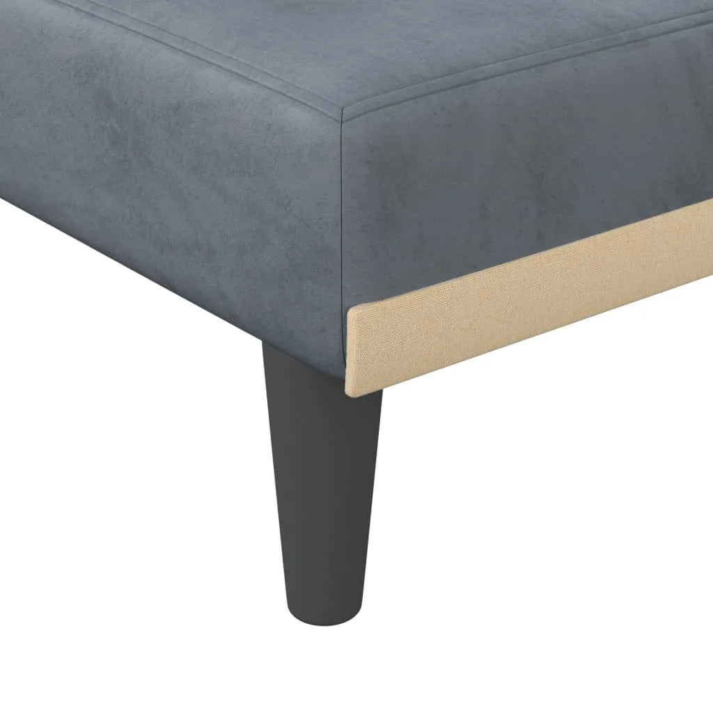 Dark Gray Velvet Chaise Longue P4378