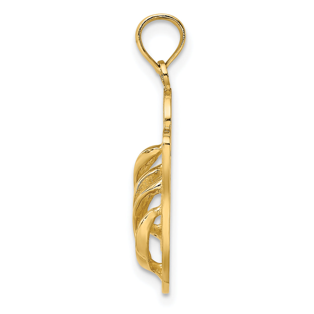 14k Yellow Gold Flip Flop Sandals Pendant 7x13mm R203