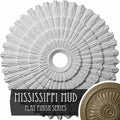 24 3/4x22OD x 3 1/4x22ID x 1 7/8x22P Ceiling Medallion, Hand-Painted Mississippi Mud D911924