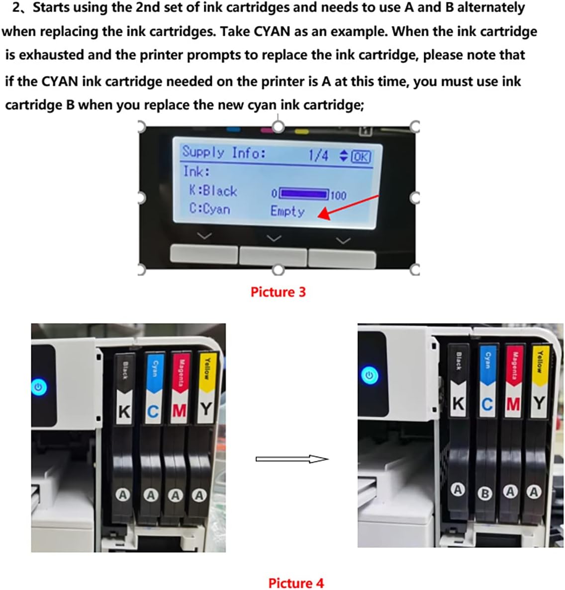 Sublimation Ink Cartridge 4-Pack for Sawgrass Virtuoso SG500 SG1000 Printer T79912