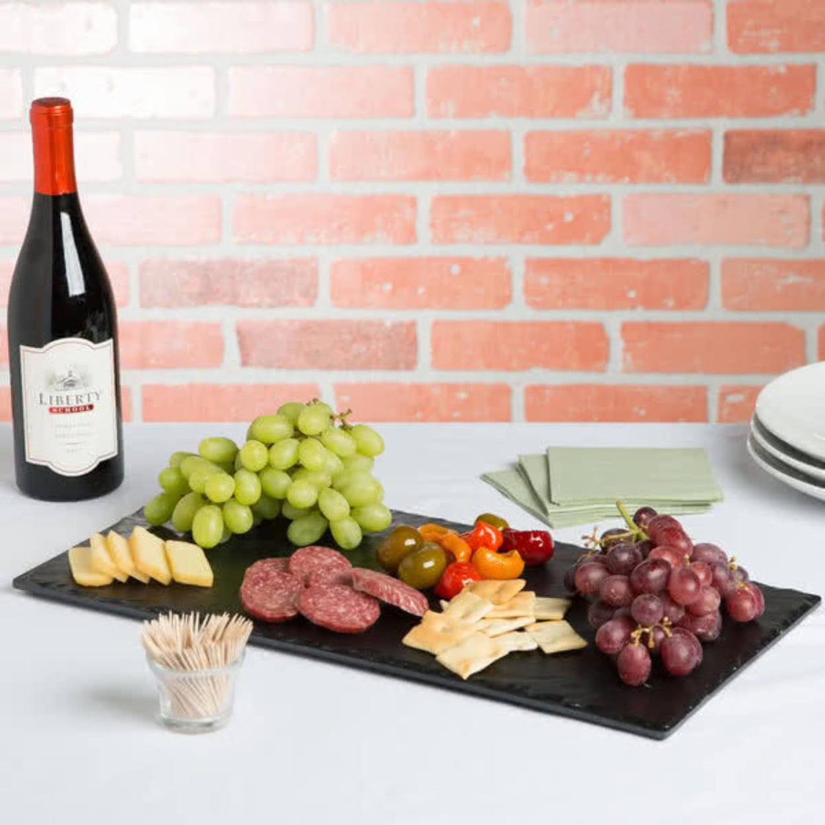 Black Melamine Faux Slate Platter 10 x 20 in. U374512