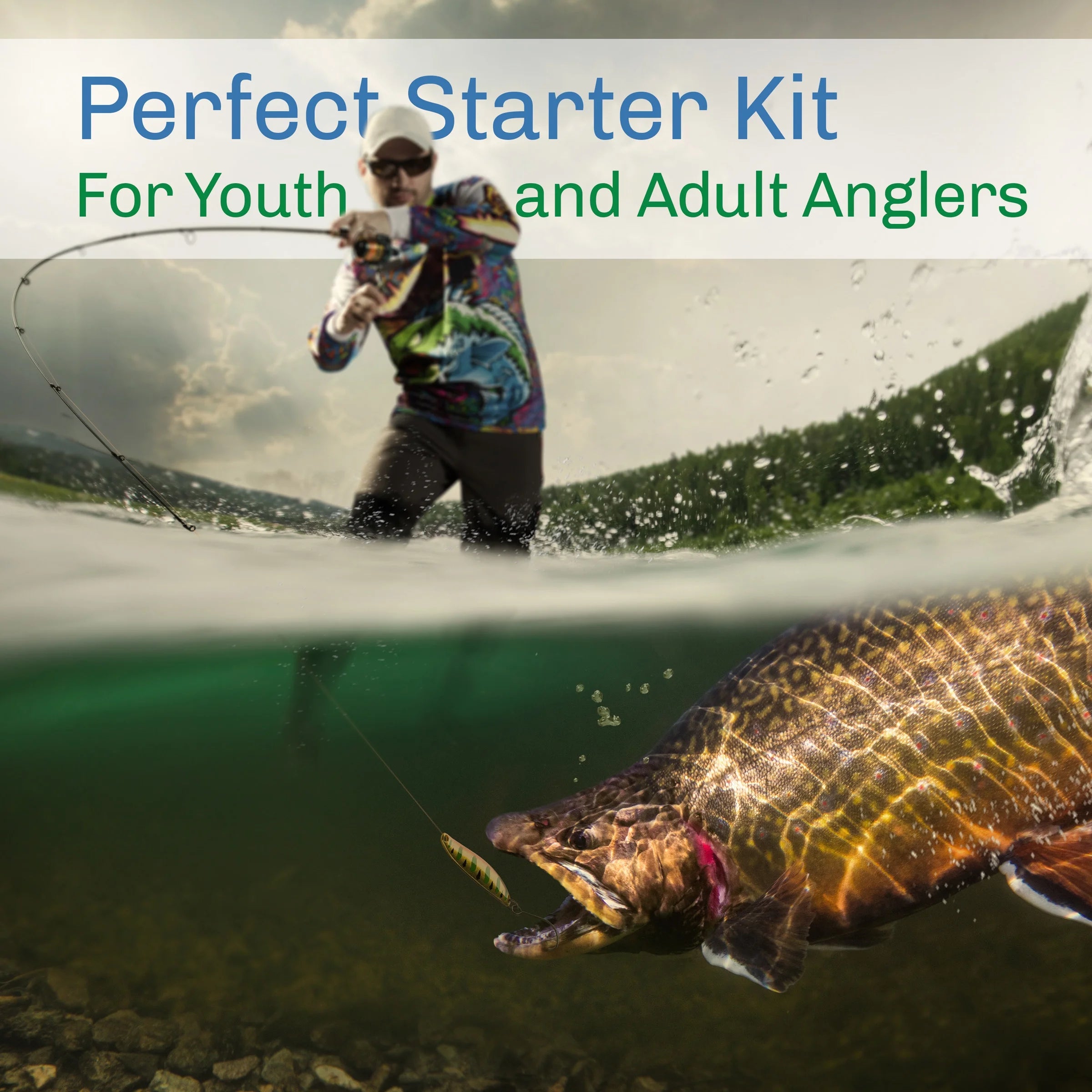 Fly-Fishing Rod & Reel Combo Starter Set with Travel Bag N288787