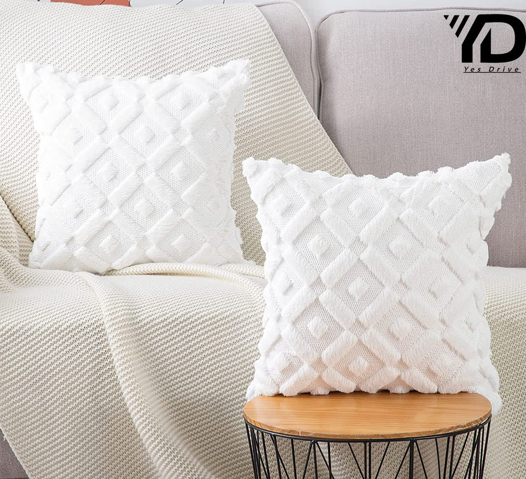 Set of 2 Soft Plush Velvet Decorative Throw Pillow Covers Square Cushion Case X711