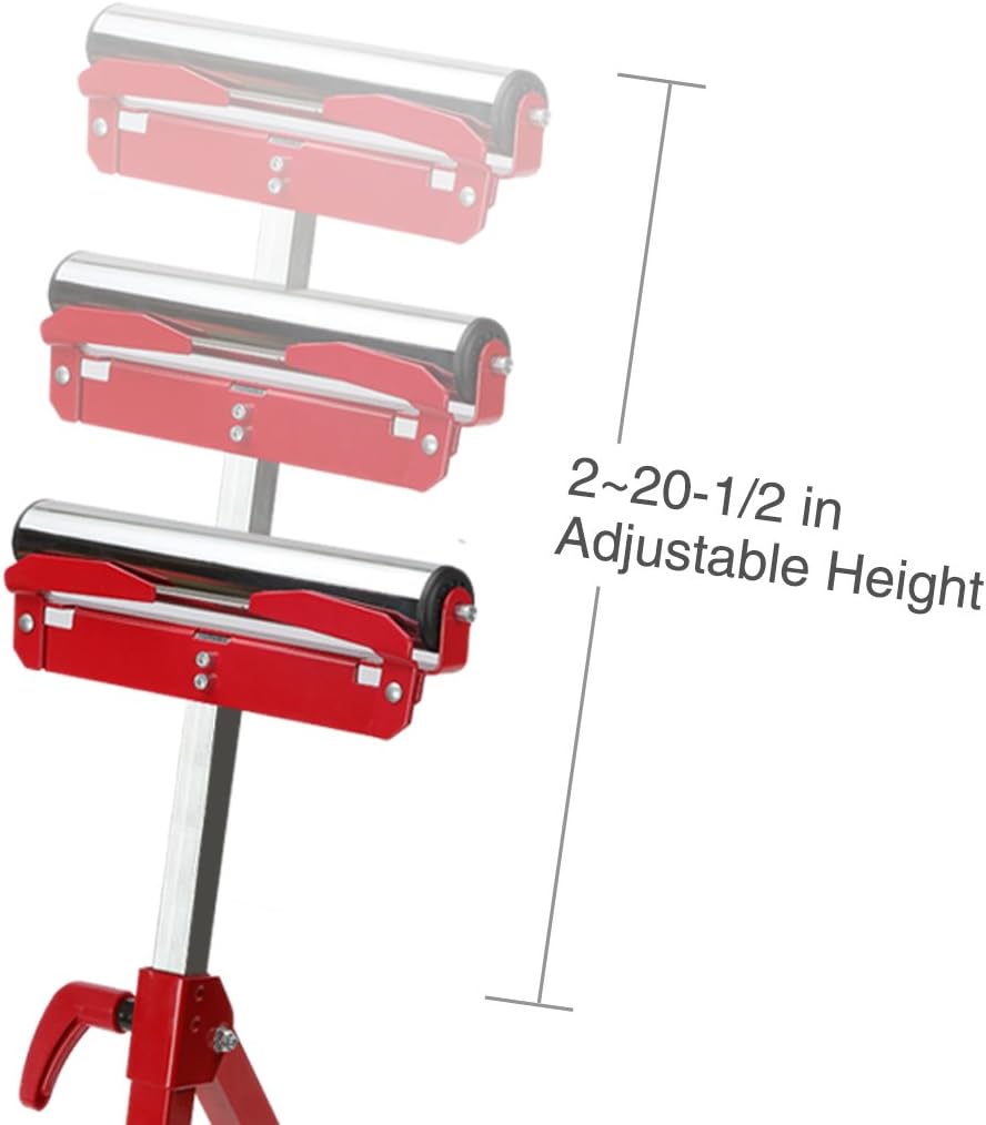 Folding Roller Stand Height Adjustable, 250 pound Load Capacity, Pack of 2 J33967