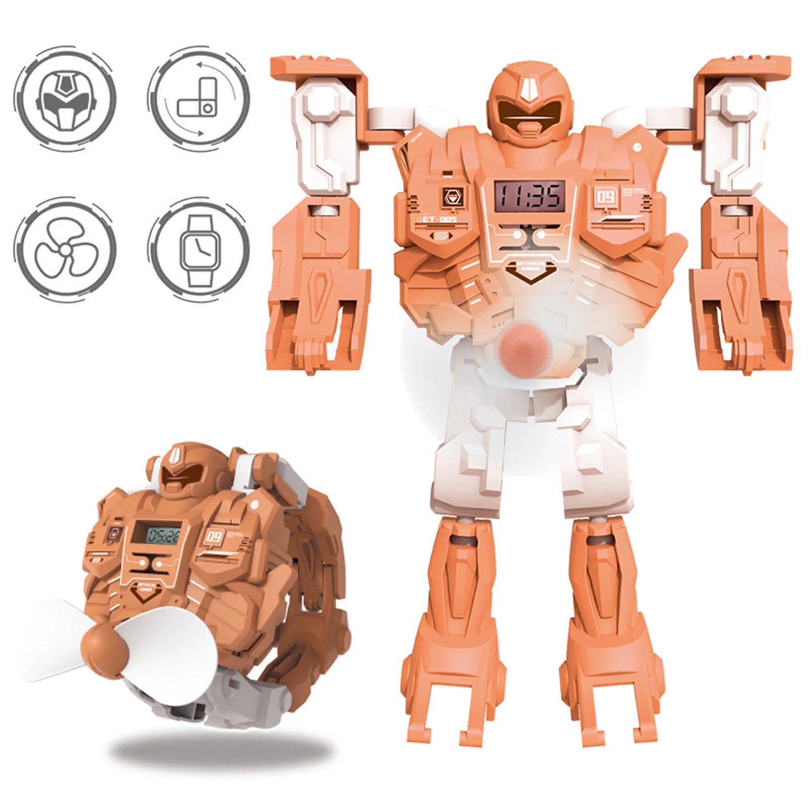 Digital Watch 3 In 1 Deformation Robot with Fan C223874