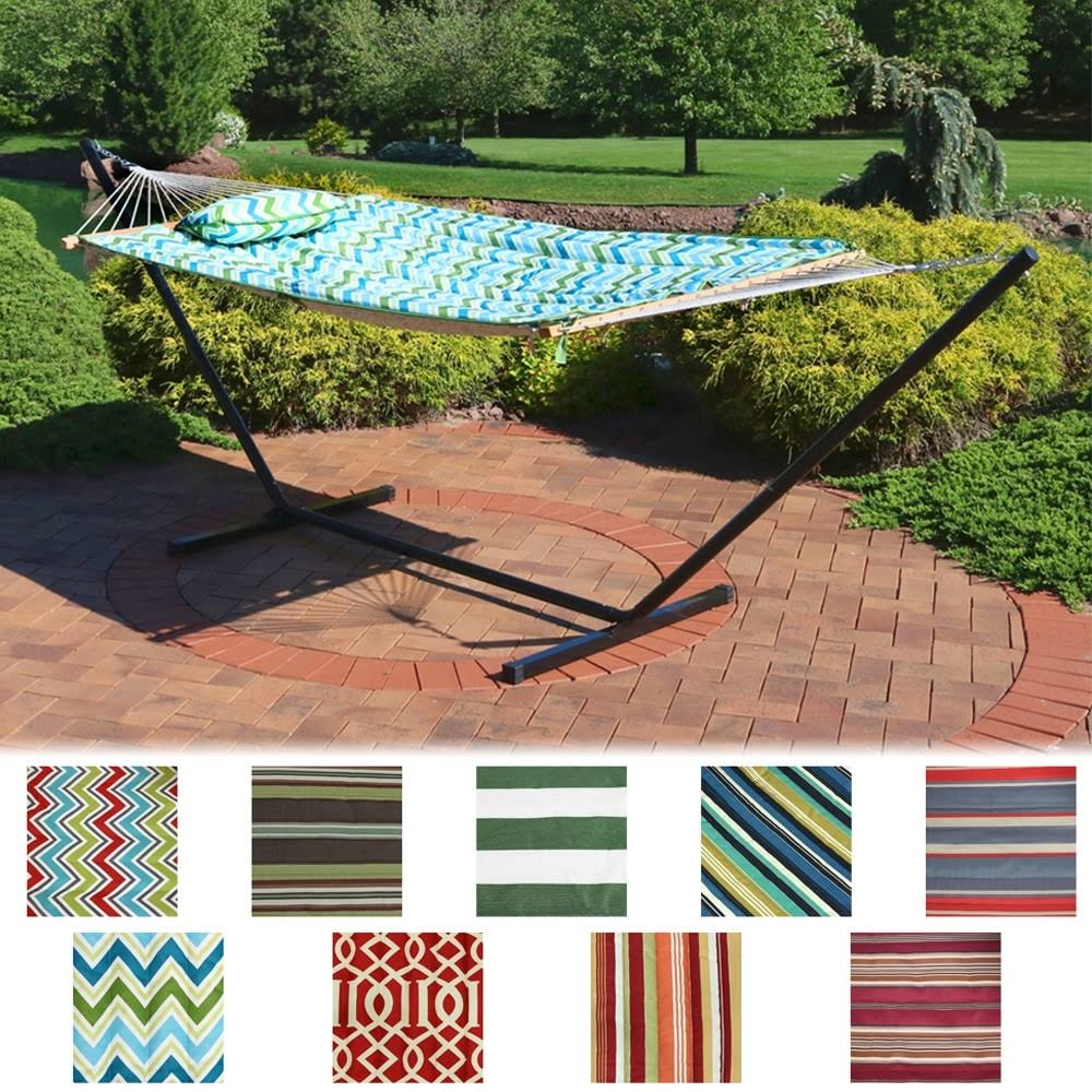 Multi Color Cotton Rope Hammock with Stand N7982