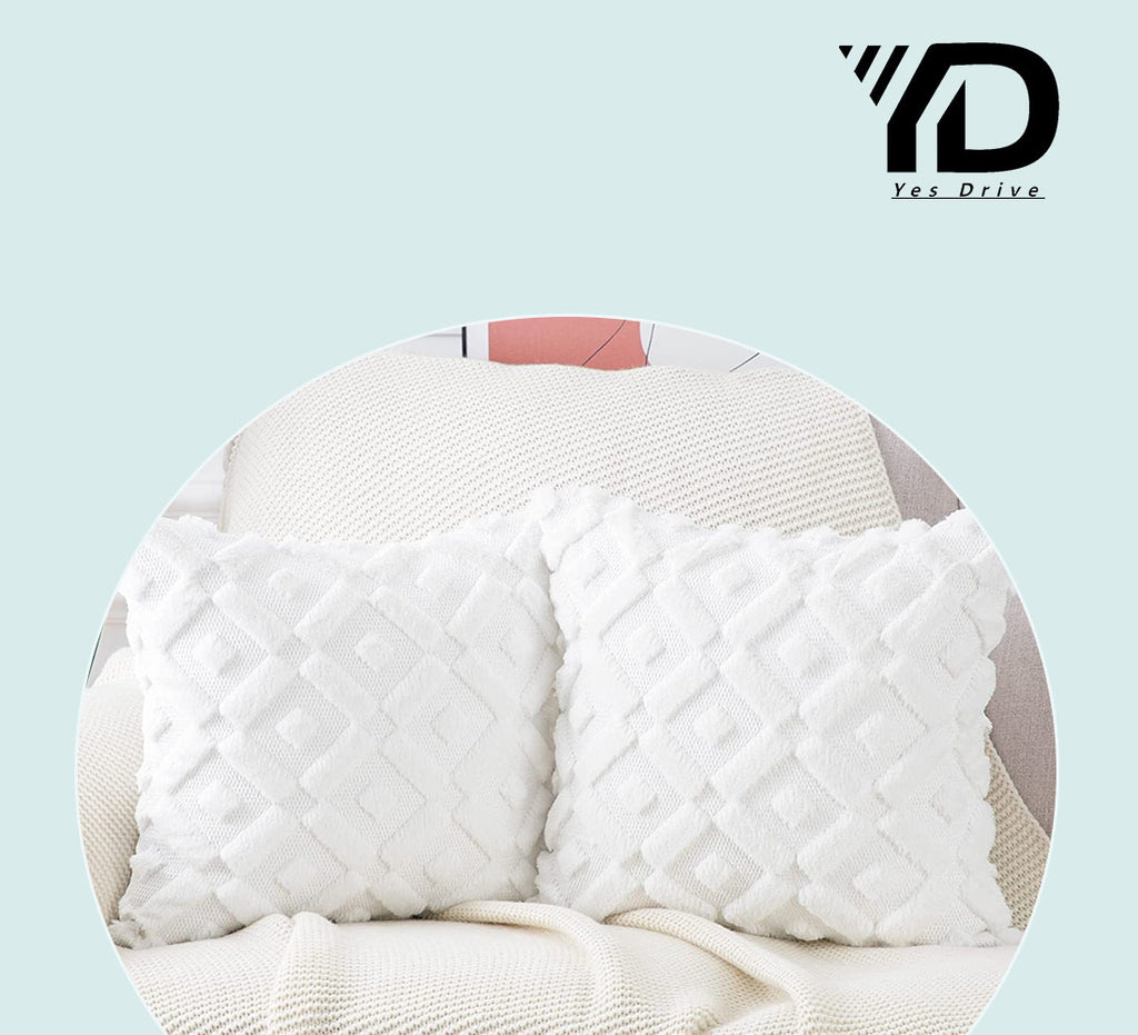 Set of 2 Soft Plush Velvet Decorative Throw Pillow Covers Square Cushion Case X711