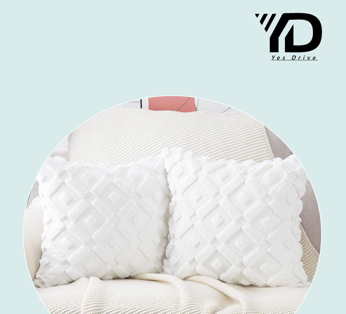 Set of 2 Soft Plush Velvet Decorative Throw Pillow Covers Square Cushion Case X711