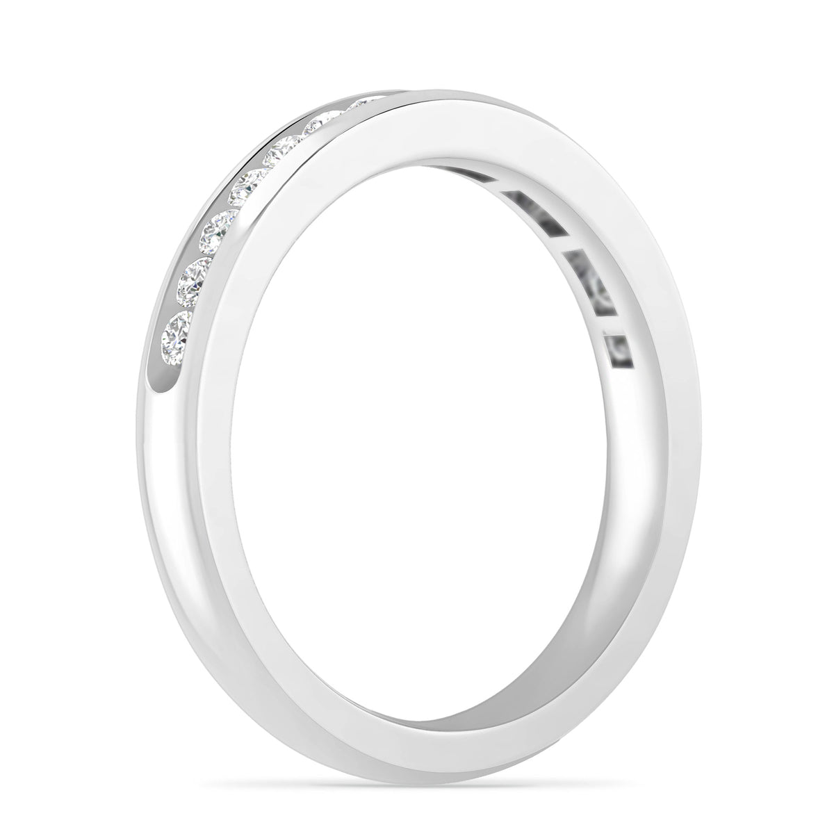 14K White Gold Diamond Stackable Band L601