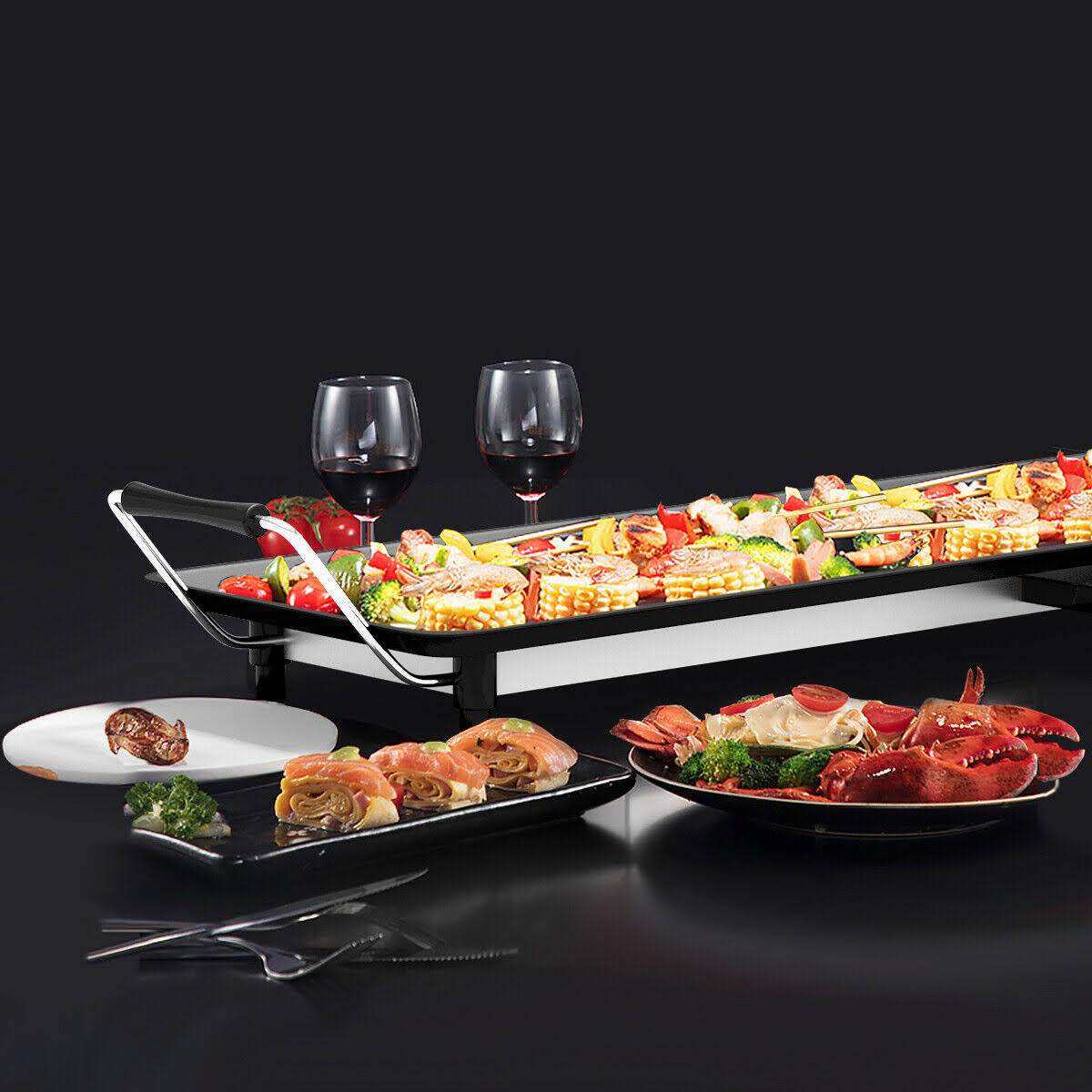 Electric Teppanyaki Table Top Grill Griddle Nonstick Z89163
