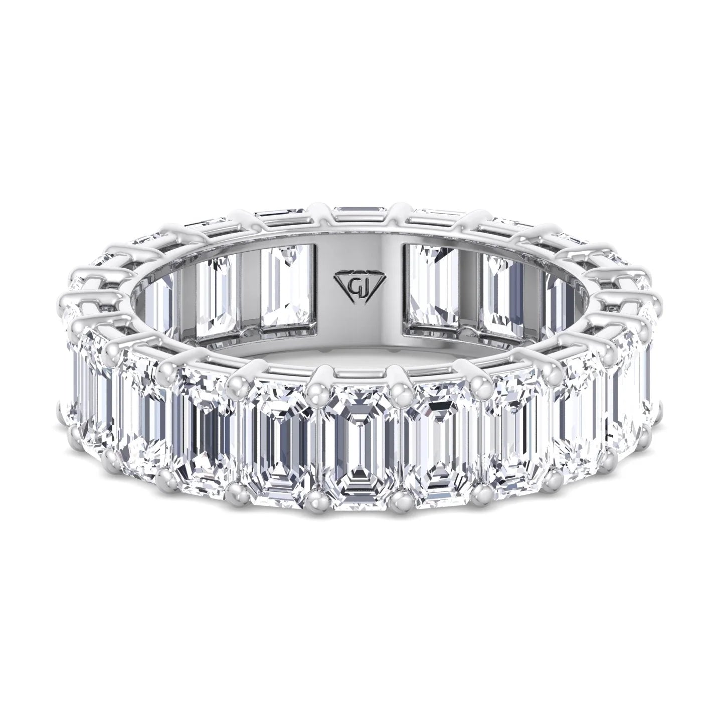 6 Carat Emerald Cut Diamond Eternity Band G290