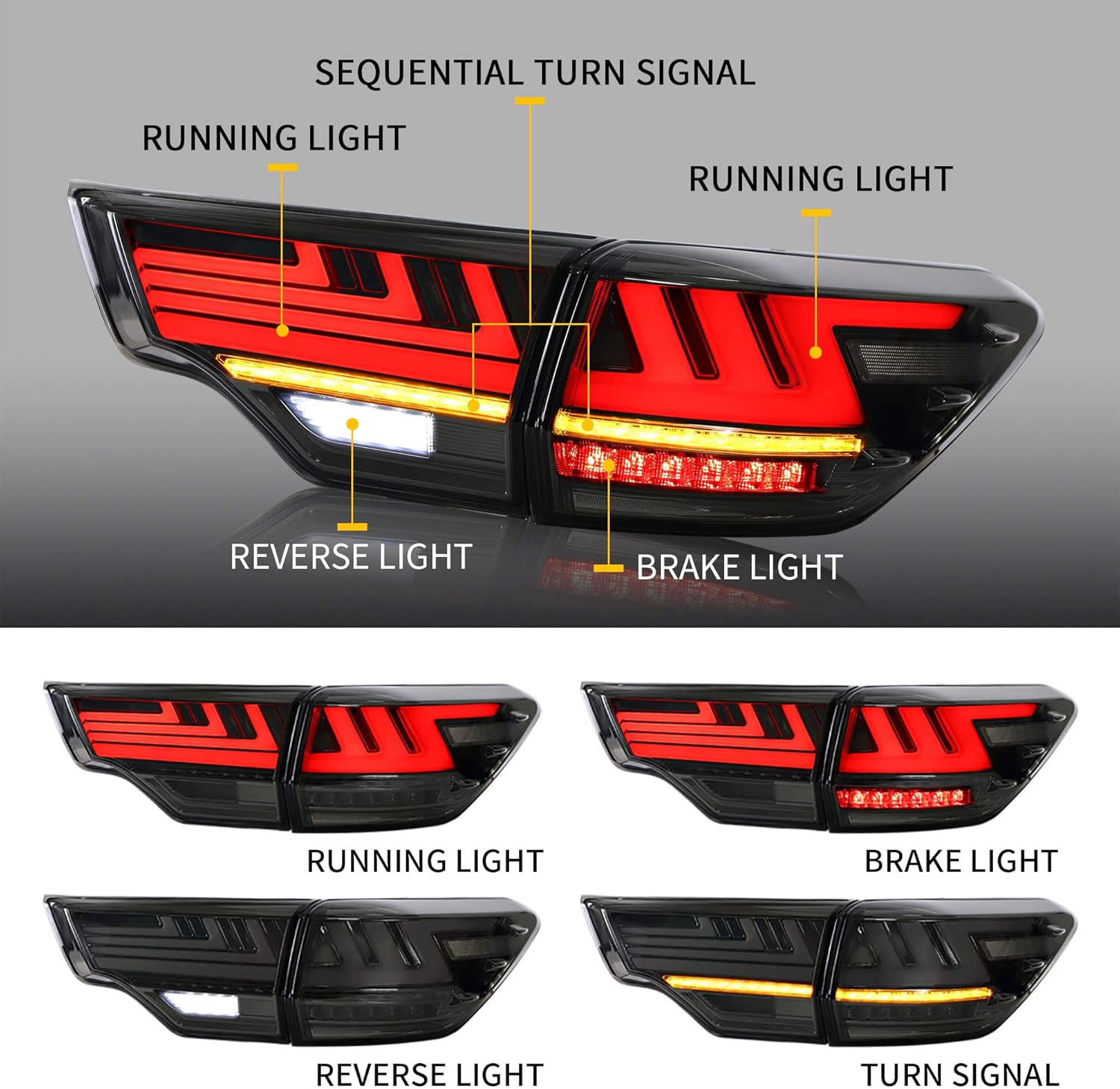 Smoked LED Tail Lights L9565