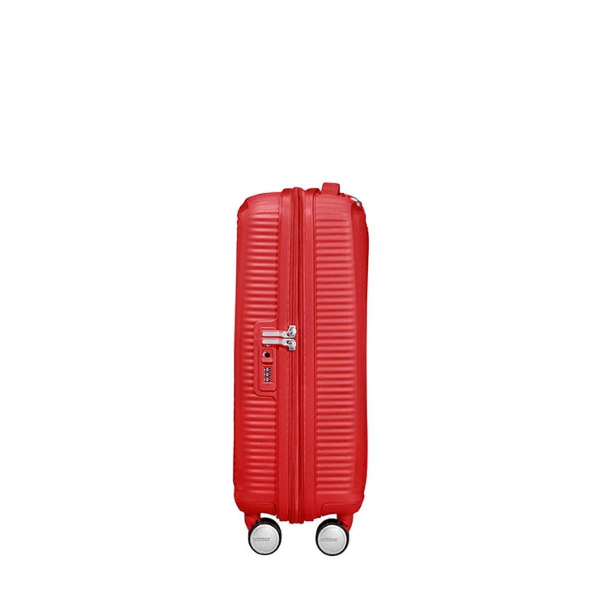 Coral Red Expandable Four-Wheel Cabin Suitcase 55cm Y928