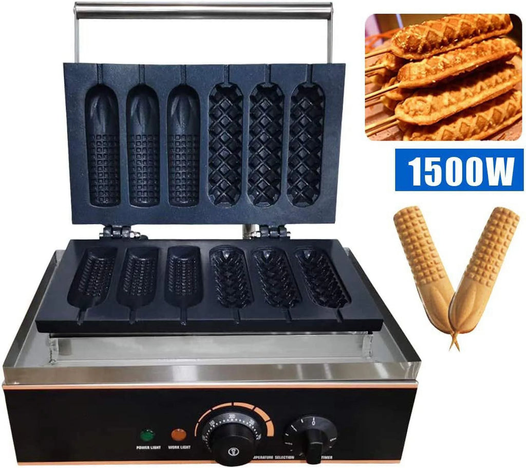 6 PCS Non Stick Stainless Steel Electric Waffle Maker 1500W I50447