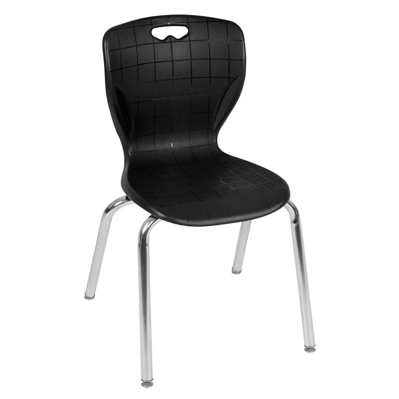42 in. Square Height Adjustable Classroom Table with 4 Stack Chairs Mocha Walnut S3281