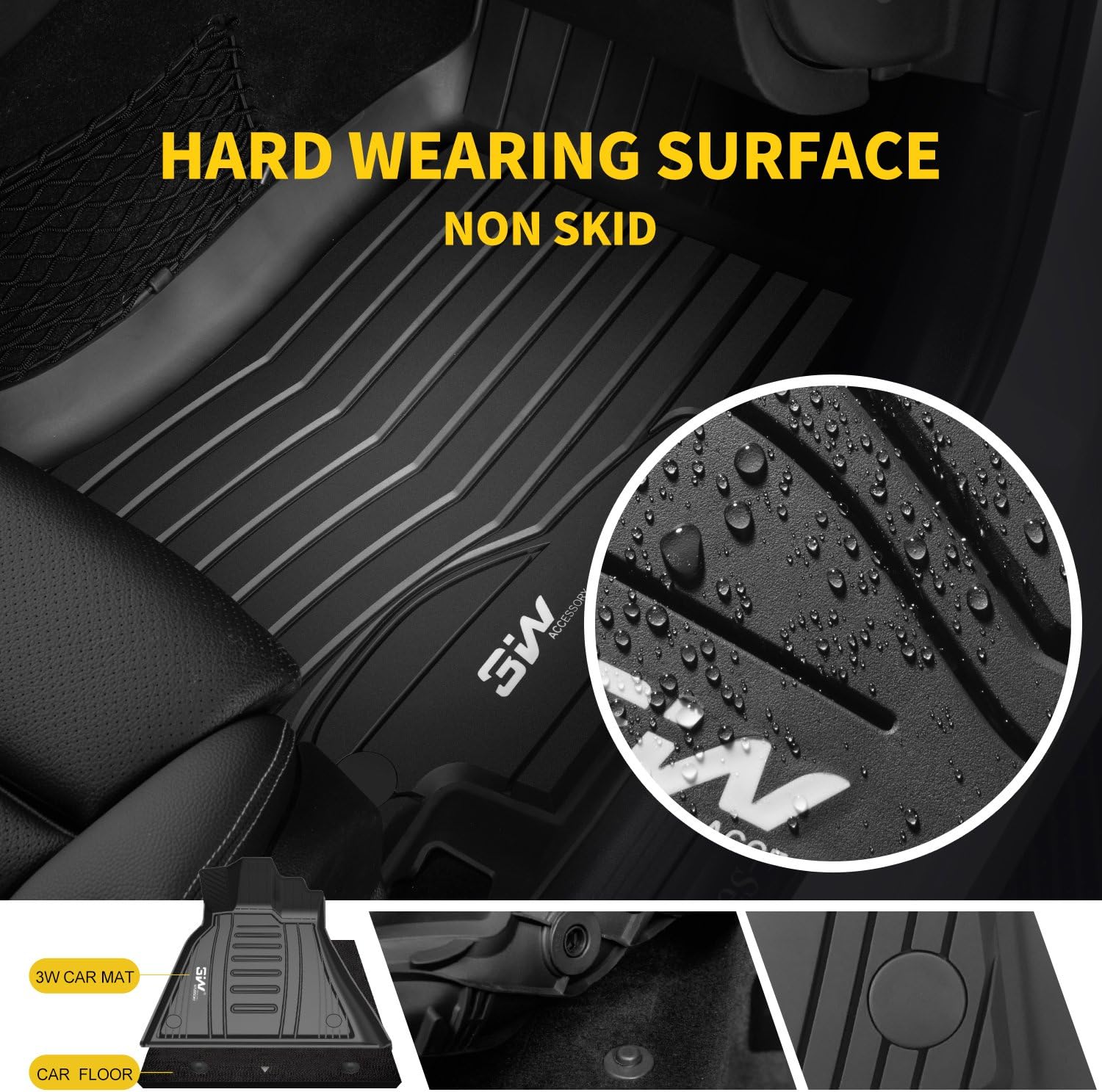 Black All Weather Heavy Duty Trunk Mat for Benz GLC F656