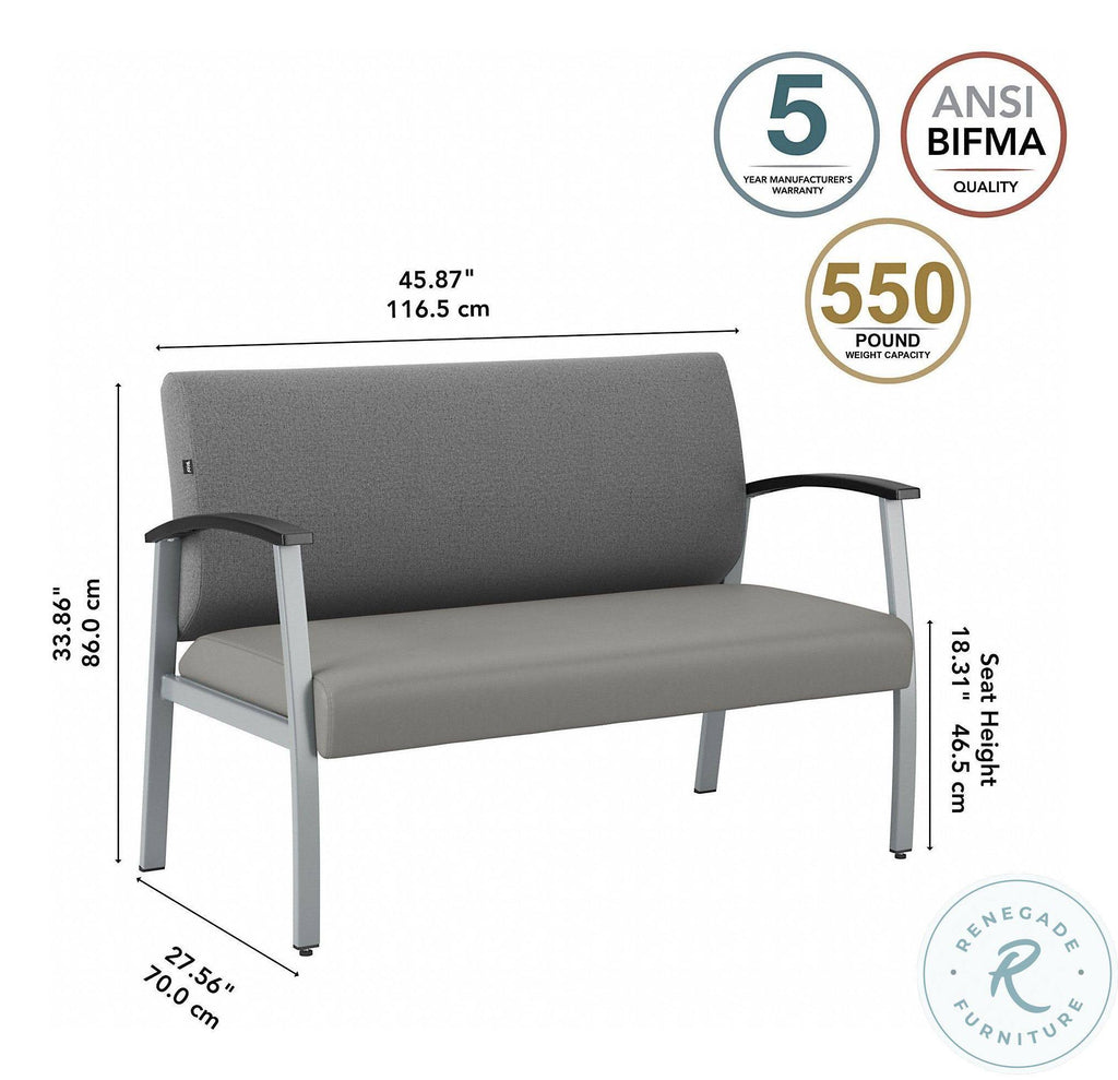Medium Gray Waiting Room Loveseat X638