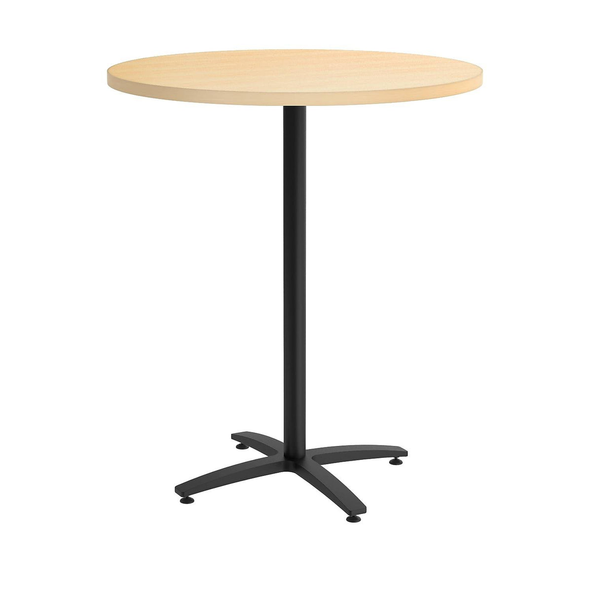 36x22 Round Natural Maple Laminate Bistro Height Black Base Table Q534