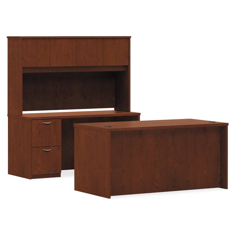 Medium Cherry Laminate Bow Front Desk Shell N7854