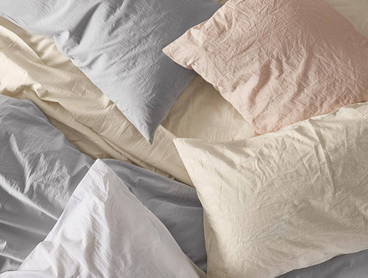 Organic Crinkled Percale Sheet Set Cal King Aegean W268