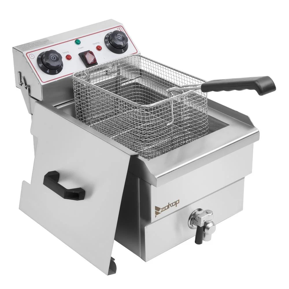 12.5QT Electric Stainless Steel Countertop Deep Fryer Q934813