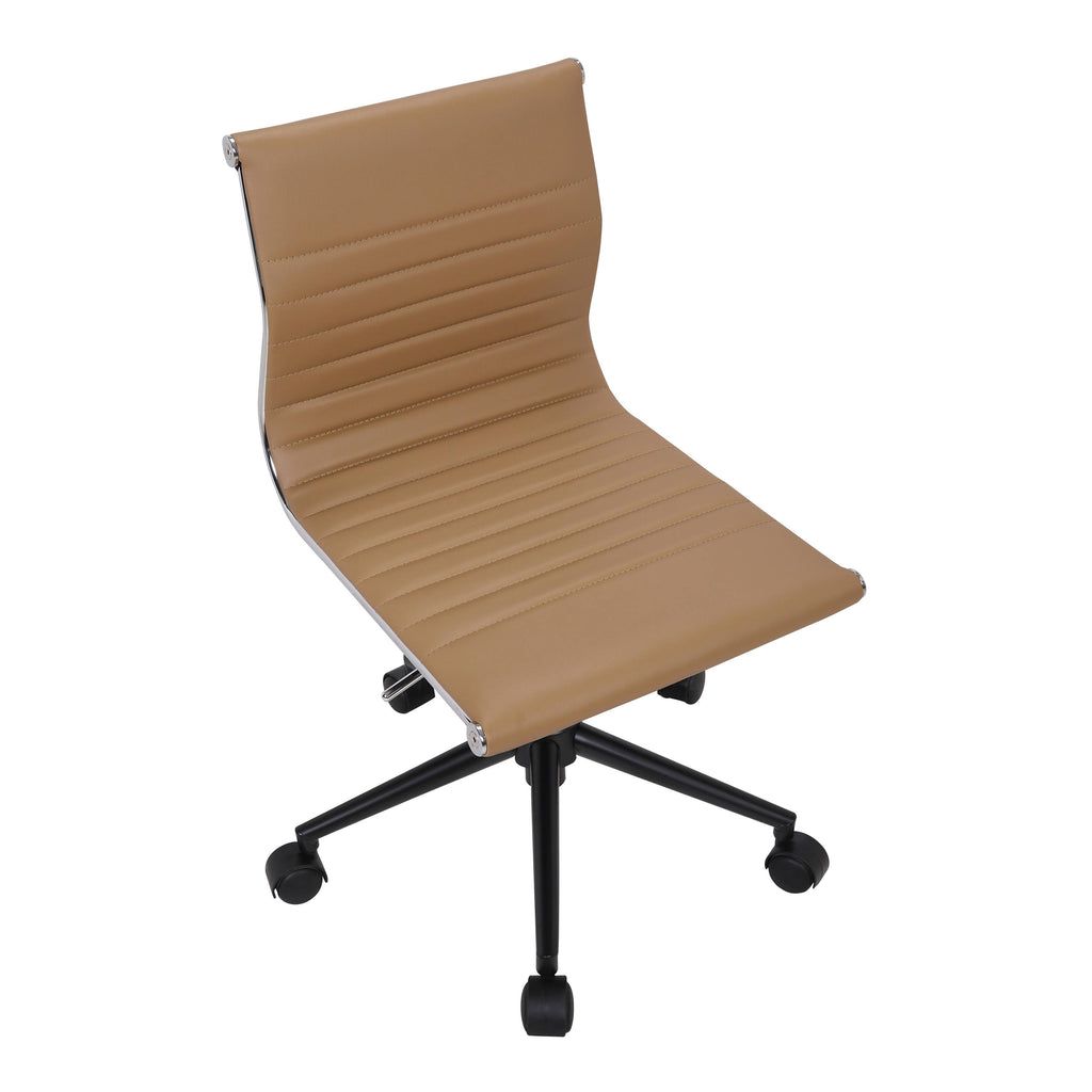 Industrial Task Chair in Black and Camel Faux Leather Y907823