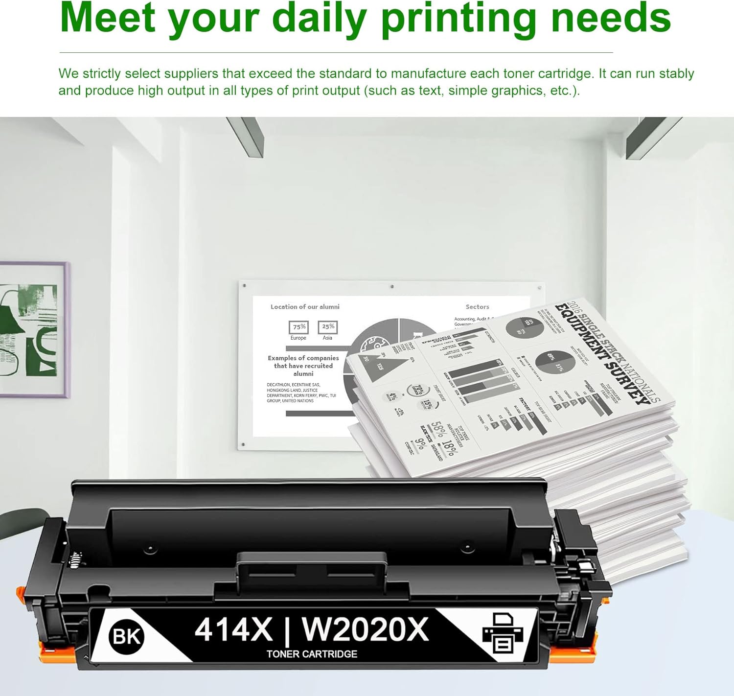 2-Pack Black High Yield 414X Toner Cartridge for HP Color Pro Printers M456