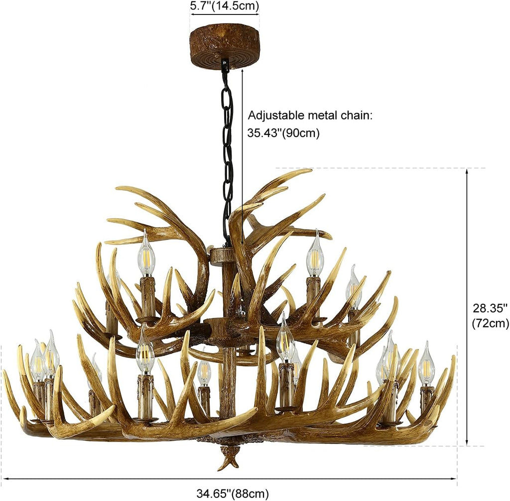 Antler Chandelier, 9 Lights, E12 Base M72814
